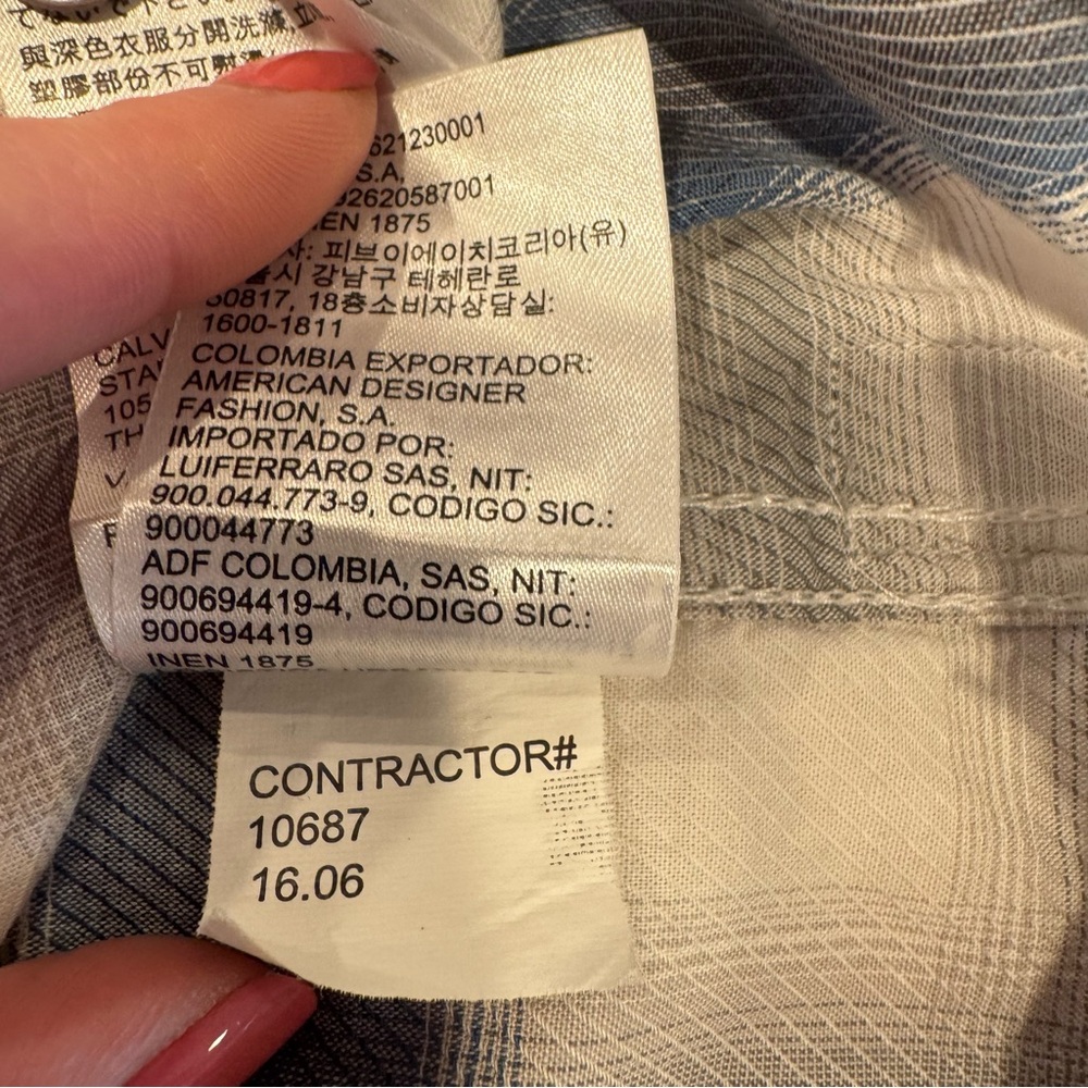 Calvin Klein Jeans. Blue and White‎ plaid Men’s Shirt. Size Small - Picture 6 of 11